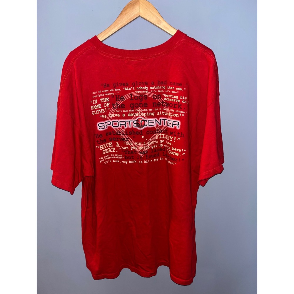 ESPN SportsCenter‎ Baseball Quotes Red Graphic T Shirt 2XL XXL Cotton